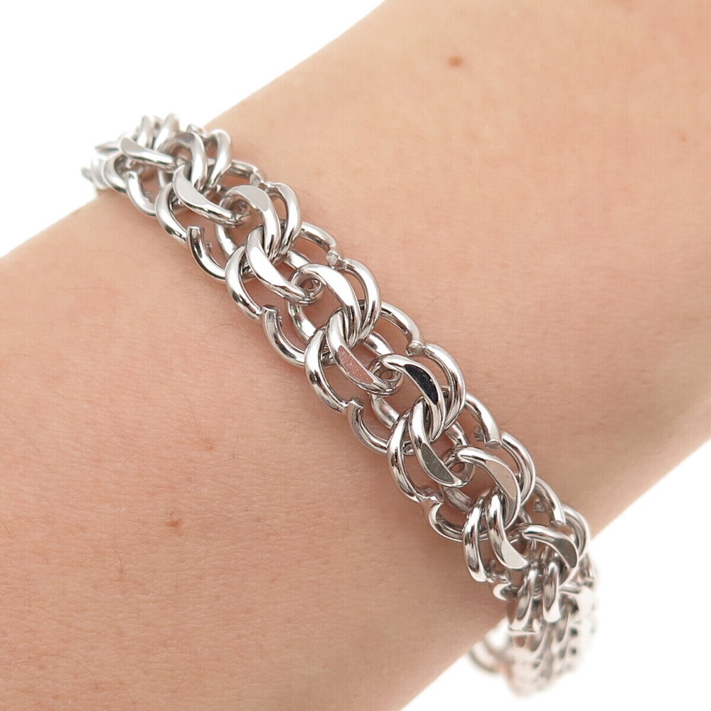 Binder Bros 925 Sterling Silver Vintage Bismark Link Bracelet 7"
